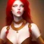 Placeholder: full body of a red head woman