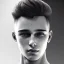 Placeholder: beautiful smooth realistic white/black male boy, 25 y/o boy, run on dark cosmos background, extremely sharp detail, finely tuned detail, ultra high definition, 8k, unreal engine 5, ultra sharp focus, smile teeth, happy