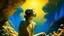 Placeholder: Graffiti Art with outline. Maxfield Parrish