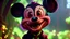 Placeholder: zombie mickey mouse, photorealism, movie screen capture, horror, sci-fi, retrofuturism,