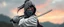 Placeholder: pen outline and airbrush, female ninja doctor in the wild, blurred realistic background