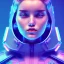 Placeholder: woman teenager, army design, retro futuristic, leather dress, gradient color, BLUE, PINK, CYAN, neon, insanely detailed, 16k resolution, perfect eyes, cinematic smooth, intricate detail