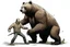 Placeholder: MAN FIGHTNG BEAR