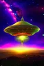 Placeholder: Galaxy flying saucer, watch the earth from the galaxy, fireworks on earth