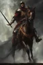 Placeholder: Knight on horseback with a sword casting magic