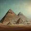 Placeholder: great pyramids in ruin, king of heart playing card background