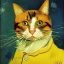 Placeholder: Portrait of a cat by Van Gogh