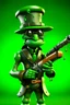 Placeholder: A plasmoid made of green slime wearing Groucho Marx glasses, leather armor and a fedora. He is wielding a crossbow.