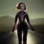 Placeholder: retro sci-fi portrait image from 1960, supermarket parking explosion, fire, classic black widow, young Scarlett Johansson, tight lycra suit, soft color, highly detailed, unreal engine 5, ray tracing, RTX, lumen lighting, ultra detail, volumetric lighting, 3d, finely drawn, high definition, high resolution.