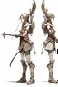 Placeholder: Girl Archer concept art, small head, full body, sketch, coll style, bow