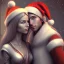 Placeholder: two elves. woman and man. Christmas scene. photorealistic. low-key