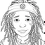 Placeholder: Coloring page for toodlers, with a cute rastaman, very Bold outlines and white background, anime style, minimal number of elements, very simple