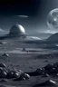 Placeholder: secret extraterrestrial base on the moon with planet earth in the background