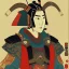 Placeholder: Ukiyo-e Style , Male Samuri in armour