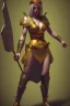 Placeholder: lady warrior with gold short top and flower