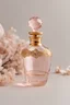 Placeholder: an exquisite crystal potion bottle, pink tint with fine gold detailed, crystal topper