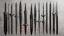 Placeholder: high res photo of klingon weapons in a line batleth tahg mekleth gintak mevak kligat kurleth kutluch tajtiq