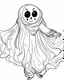 Placeholder: outline art for halloween coloring pages for kids with ghost , white background, Sketch style, full body, only use outline, clean line art, white background, no shadows and clear and well outlined, coloring page for kids,