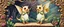 Placeholder: sacred geometry embroidered patterns, two totally symmetric fluffy angel gremlin slug nice cheerleader singing on ornate carved bridge in garden , full body portrait T-pose strong aura, oil painting and air brush, in swing with an opera fish