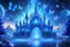 Placeholder: a beautiful blue crystal big castle in the fantasy ambience cosmic, ufo, lights and glitter smalls butterflies and stars in the fantasy cosmos,4k, ultra details, real image