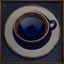 Placeholder: A midnight blue teacup with a gold rim and small red florets on a plate. Illustrative art, art interpretation, concept art, cgsociety contest winner, seasonal art, seasonal art HD, 4k, 8k, intricate, detailed, intricately detailed, luminous, translucent fantasy crystal, holographic data, soft body, shadow play, light, fog, atmospheric, cinematic, light film, hyper-detailed, hyper-realistic, masterpiece, atmospheric, high resolution, 8k, HDR, 500px, mysterious and artistic digital art, phototic,