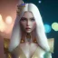 Placeholder: white woman long blond real hair blue eyes glitter in a galactic ambiance, delicate colors in the foreground, full of details, smooth, light effect，vaporwave colorful, smooth, extremely sharp detail, finely tuned detail, ultra high definition, 8 k, unreal engine 5, ultra sharp focus