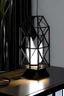 Placeholder: gaming table lamp inspired by buliding architecture modern stlye. geometric form