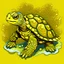 Placeholder: make a illustration of a tiny microscopic sea turtle in the color yellow