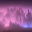 Placeholder: ALIENS FLOATING in the fog, FOGGY NIGHT, mountains, GLOWING, PURPLE, TOWERS, 4K, 8K, CINEMATIC