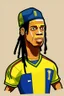 Placeholder: Ronaldinho Brazilian football player cartoon 2d