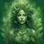 Placeholder: mystical powerful greenish botanical woman