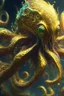 Placeholder: Toxic Gold octopus avian alien,FHD, detailed matte painting, deep color, fantastical, intricate detail, splash screen, complementary colors, fantasy concept art, 32k resolution trending on Artstation Unreal Engine 5
