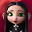 Placeholder: Jenna ortega with wednesday addams black dress,soft goth libstick, wednesday addams make up, overknee socks, dramatic lighting, highly detailed oil painting, volumetric lighting