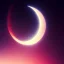 Placeholder: a large crescent moon with sparkles, dark, hazy, macro photography, tilt shift blur, high definition, 8k, beautiful, night sky, wind, stars, detailed warped