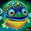 Placeholder: fantasy 90's tcg art of shiny pufferfish