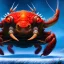 Placeholder: The Humungus Crab Monster, with huge pincers, Red Glowing eyes, by van Gogh 8k