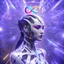 Placeholder: ∞ 3D infinity symbol, perfect infinity ∞, bright colors, +infinity totally-symmetrical ∞, ∞ on cyborg's forehead, head and upper body, exotic, inspiring, fantasy, scientific, friendly, beautiful, octane render, 8k post-production, artstation: award-winning: atmospheric: commanding: fantastical: clarity: 16k: ultra quality: striking: brilliance: liquid medium: stunning colors: amazing depth; lens: f/8, 24mm