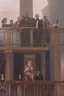 Placeholder: llustrate the presidential box on the balcony level, portraying Abraham Lincoln, his wife, and their guests as they enjoy the play. Highlight the vulnerability of Lincoln without proper security, setting the stage for the impending tragedy