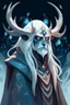 Placeholder: white blue hair winter cold sad frozen Eladrin Male icicle antlers beard druid