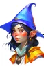 Placeholder: Dungeons and Dragons Gnome Female profile picture Sorcerer black hair dungeon background