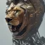 Placeholder: a lion face made with cyber punk elements wearing a medieval helmet, high detail, photo, kybernetic, 8k, ray-tracing