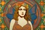 Placeholder: colorful psychedelic painting of ancient god psyche depicted in ancient mosaic art as a butterfly-winged woman by andy warhol