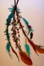 Placeholder: feathers and beads on leather string moving in the wind, warm colors, sharper details