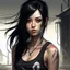 Placeholder: pretty girl, aged 15, black hair, dystopia, athletic