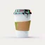 Placeholder: 4k coffe cup render solid colors with green background