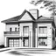 Placeholder: beautiful pencil drawing of a house, simplistic, architectural concept, pencil drawing style