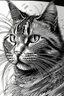 Placeholder: Amazing drawing of a cat with scribbles by pen