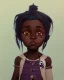 Placeholder: Portrait of a sweet dark skinned toddler witch girl with long dark hair