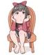Placeholder: pouty emo girl sitting down into a chair