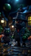 Placeholder: Halloween portrait of Cthulhu postman pat and his nightmare cat, full moon, full of dark desire, shot on Hasselblad h6d-400c, zeiss prime lens, bokeh like f/0.8, tilt-shift lens 8k, high detail, smooth render, down-light, unreal engine, prize winning